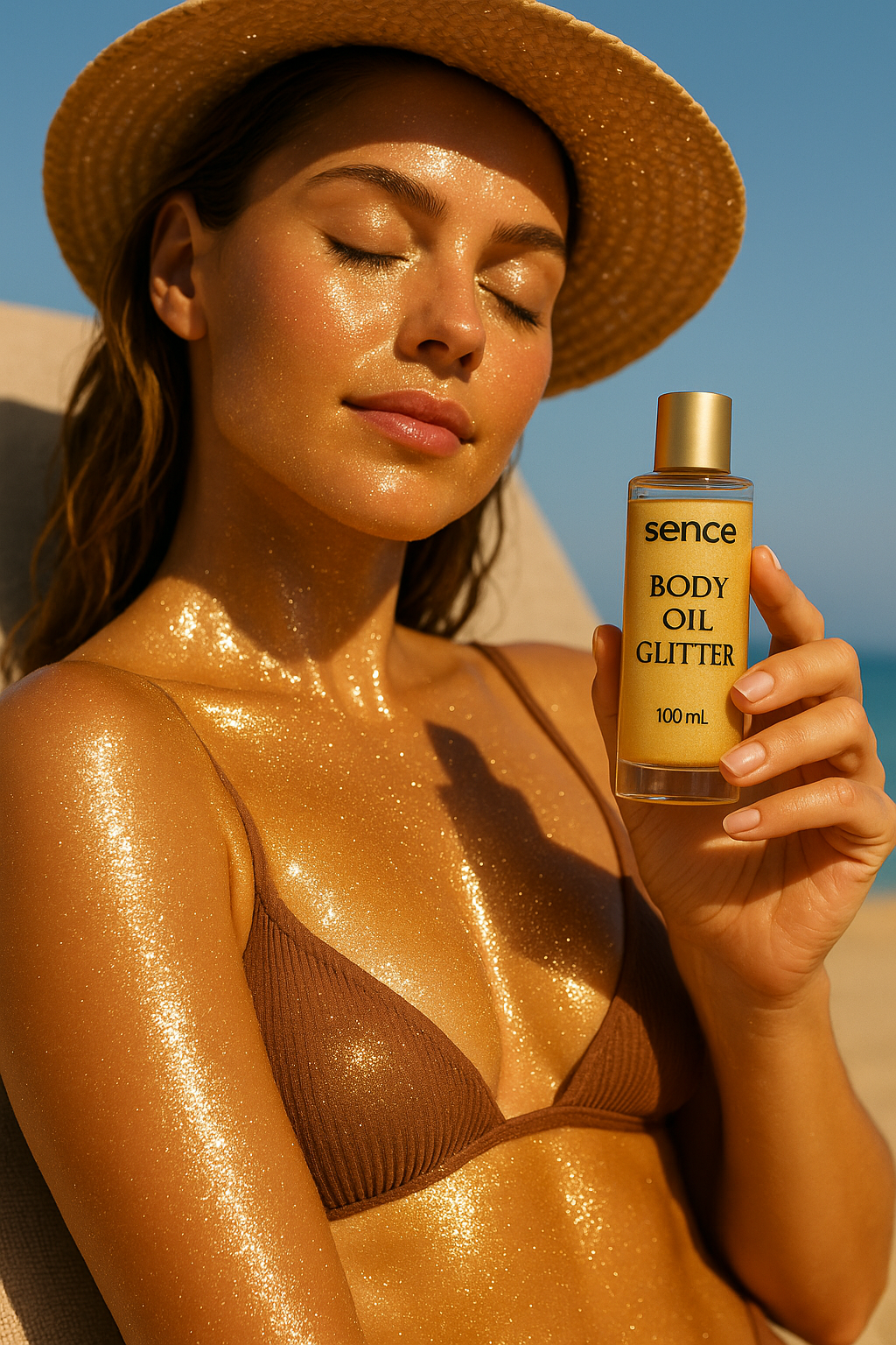Shimmer Body Oil Glitter Encre Noire Sport 100ml