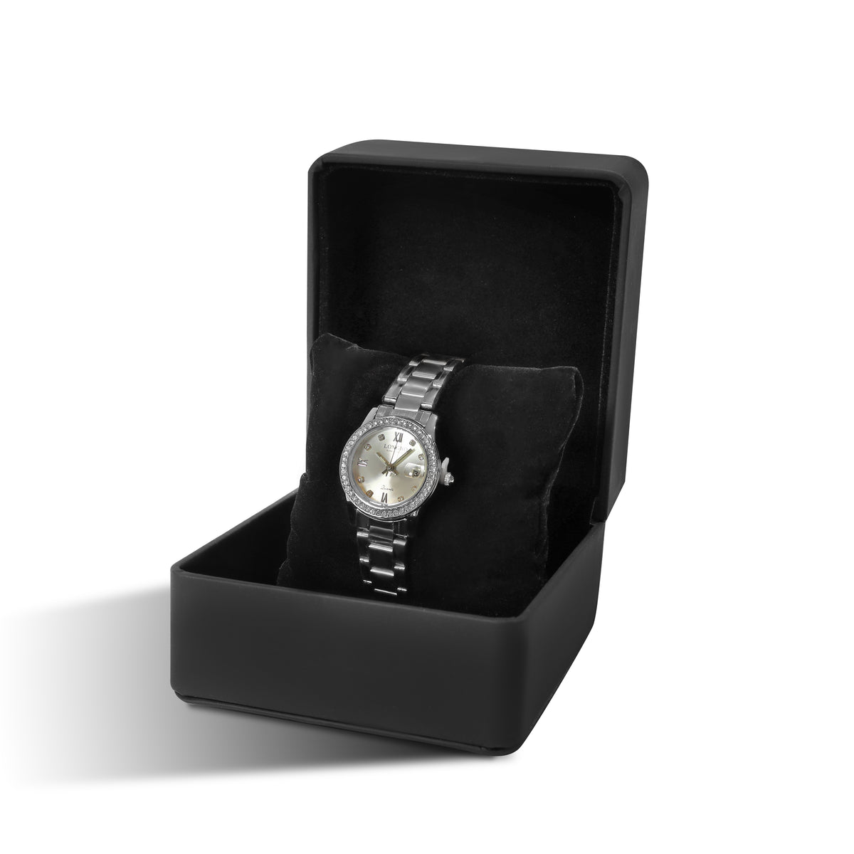 Longbo Ladys SS Silver Dial Swarovski's Markers 31mm Oyster Bracelet 2115