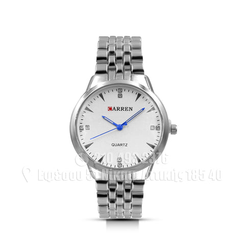 Carren SS White Dial Sticks Markers 40mm 2137